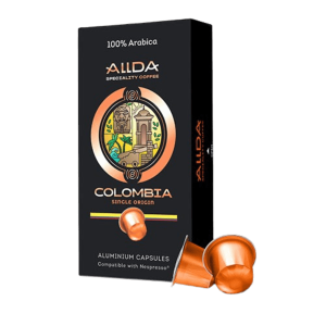 Кутия с капсули ALLDA Specialty Coffee COLOMBIA 100% Arabica, съвместими с Nespresso, 10 бр.