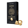 Елегантна черна кутия на ALLDA Specialty Coffee HOUSE BLEND 100% Arabica, включваща две златни алуминиеви капсули, идеална за вашите Outin приключения и съвместима с Nespresso системи.