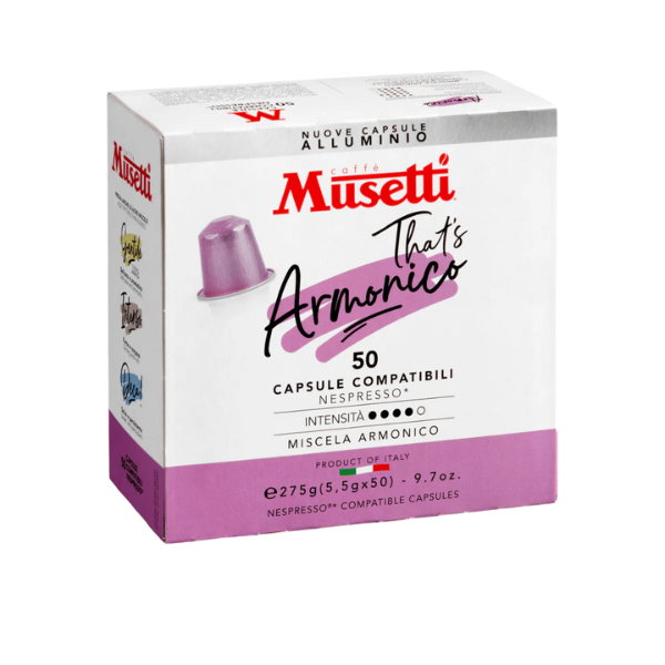 Кафе капсули Musetti® Armonico, 50 бр., съвместими със системата Nespresso.
